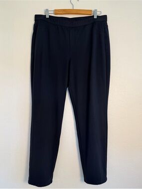 J. Jill Women's Large Ponte Slim Leg Pants Navy PullOn Flat Front Minimalist